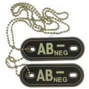 Dog Tag blood type AB NEG GID - 3D plastic
