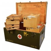 Czech Army wooden medical box with compartments PCHP
