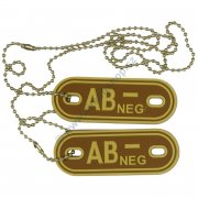 Dog Tag blood type AB NEG desert - 3D plastic