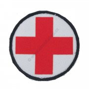 Nášivka kruhová červený kříž bílý podklad