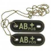 Dog Tag blood type AB POS GID - 3D plastic