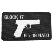 Nášivka GLOCK 17 9mm Černobílá