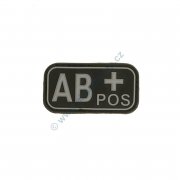 Nášivka krevní skupina AB POS černá - 3D plast