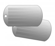US military dog tags laser text