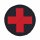 Nášivka kruhová červený kříž černý podklad