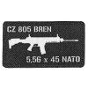 Nášivka CZ 805 BREN 5,56x45 NATO Černá-Bílá