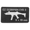 Nášivka CZ SCORPION EVO 3 9mm Černá-Bílá