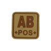 Nášivka krevní skupina AB POS čtvercová pouštní - 3D plast