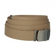 Belt with silver buckle 3cm Khaki