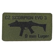 Nášivka CZ SCORPION EVO 3 9mm Zelená