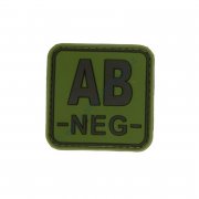 Nášivka krevní skupina AB NEG čtvercová zelená - 3D plast