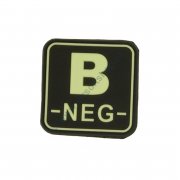 Patch blood type B NEG square GID - 3D plastic