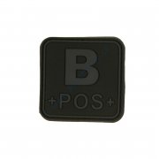 Patch blood type B POS square blackops - 3D plastic