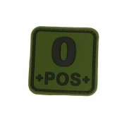 Patch blood type 0 POS square green - 3D plastic