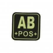 Patch blood type AB POS square GID - 3D plastic