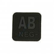 Patch blood type AB NEG square black - 3D plastic