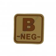 Patch blood type B NEG square desert - 3D plastic