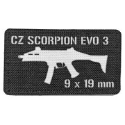 Nášivka CZ SCORPION EVO 3 9mm Černobílá