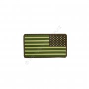 Nášivka vlajka USA otočená zelená - 3D plast