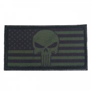 Nášivka vlajka USA Punisher zelená