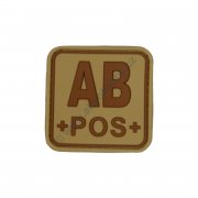 Patch blood type AB POS square desert - 3D plastic