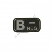 Patch blood type B NEG black - 3D plastic