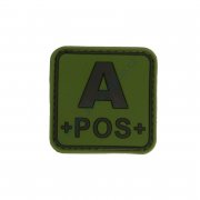 Patch blood type A POS square green - 3D plastic