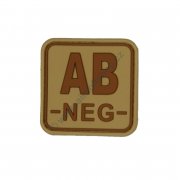 Patch blood type AB NEG square desert - 3D plastic