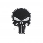 Nášivka Punisher lebka černo-bílá