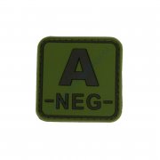 Patch blood type A NEG square green - 3D plastic