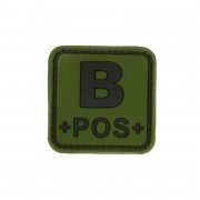 Patch blood type B POS square green - 3D plastic