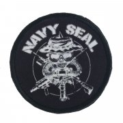 Nášivka kruh NAVY SEAL bílá černý podklad