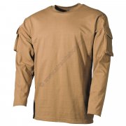 Taktické tričko dlouhý rukáv Pískové XXL