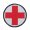 Nášivka kruhová červený kříž bílý podklad