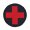 Nášivka kruhová červený kříž černý podklad