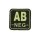 Patch blood type AB NEG square GID - 3D plastic